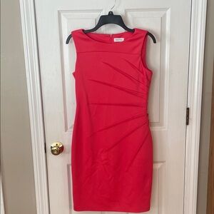 Calvin Klein Vibrant Salmon chic, an elegant Dress